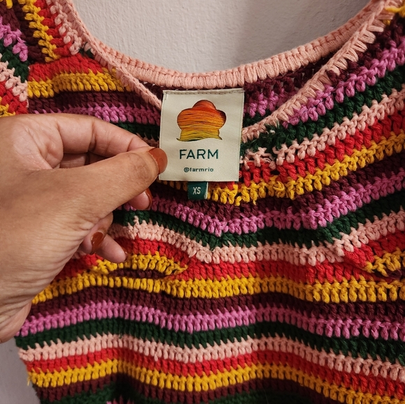 Farm RIO Paloma Striped Crochet Dress Multicolor Striped Knit Dress - Picture 4 of 7